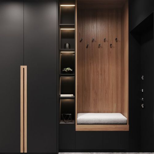 Wardrobe or mudroom, you decide_ We love it either way and is a great inspo for incorporating joinery and practically in your home_